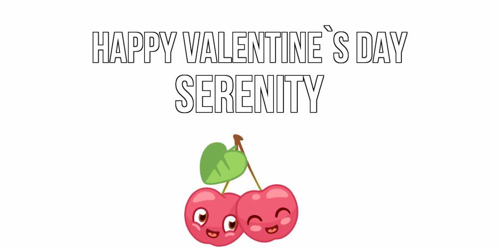 Greetings card с именем, Serenity Happy Valentine`s Day 14 февраля день всех влюбленных Greetings with text for free download 